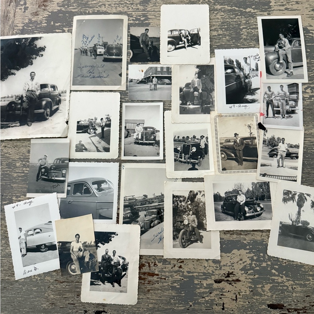 Vintage Photo Collection- Black & White Men & Cars